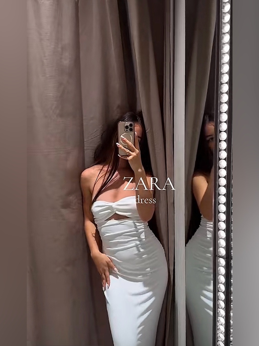 Zara NWT White Romantic Bridal Ruched Cut Out Strapless Maxi Dress (Size XS)